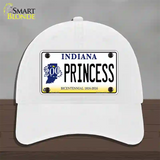 Princess Indiana Novelty License Plate Hat Unconstructed Cotton / White