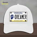 Dreamer Indiana Novelty License Plate Hat Unconstructed Cotton / White