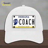 Coach Indiana Novelty License Plate Hat Unconstructed Cotton / White