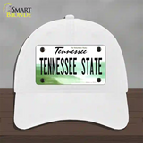 Tennessee State Novelty License Plate Hat Unconstructed Cotton / White