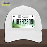 Murfreesboro Tennessee Novelty License Plate Hat Unconstructed Cotton / White