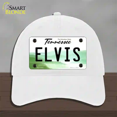 Elvis Tennessee Novelty License Plate Hat Unconstructed Cotton / White