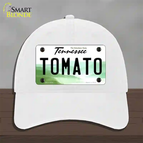 Tomato Tennessee Novelty License Plate Hat Unconstructed Cotton / White