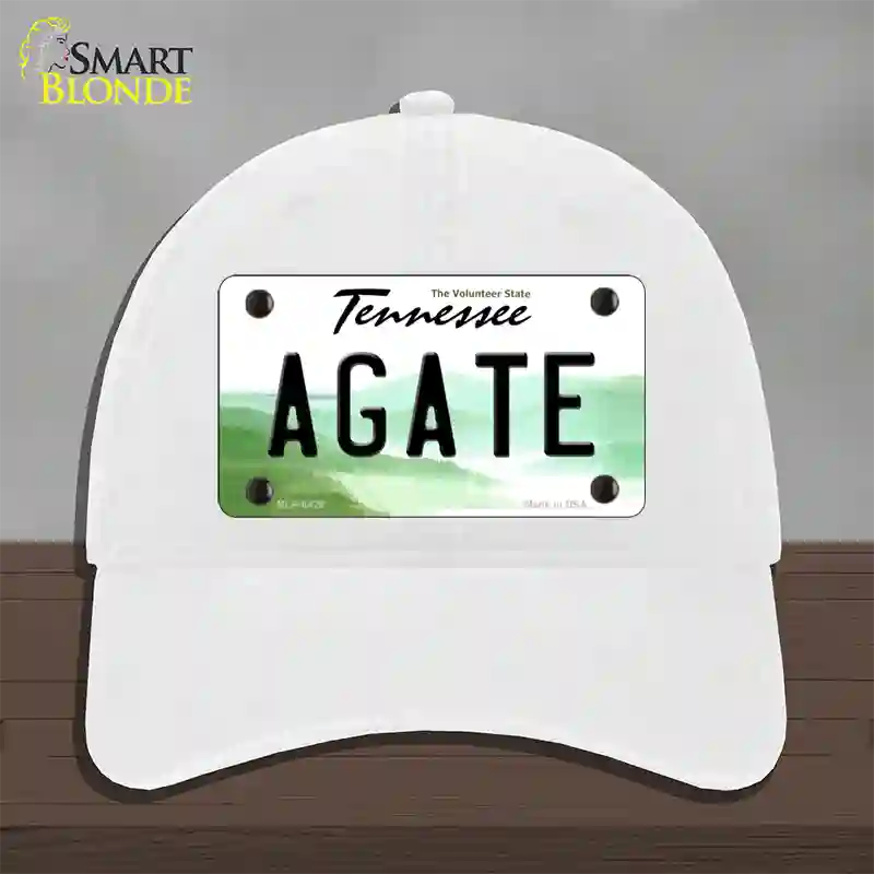 Agate Tennessee Novelty License Plate Hat Unconstructed Cotton / White