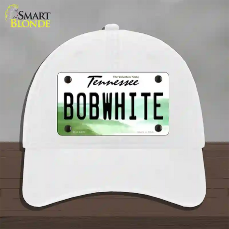 Bobwhite Tennessee Novelty License Plate Hat Unconstructed Cotton / White