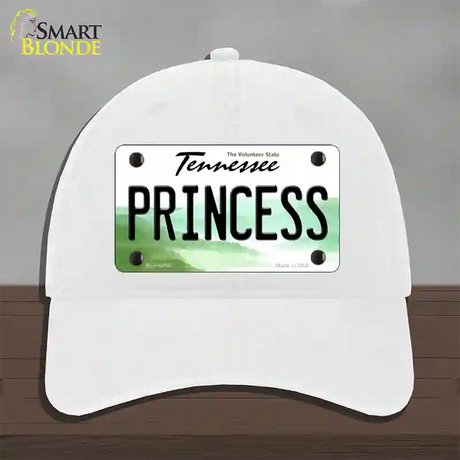 Princess Tennessee Novelty License Plate Hat Unconstructed Cotton / White