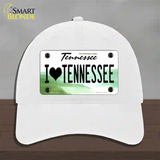 I Love Tennessee Novelty License Plate Hat Unconstructed Cotton / White