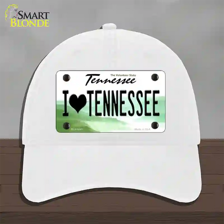 I Love Tennessee Novelty License Plate Hat Unconstructed Cotton / White