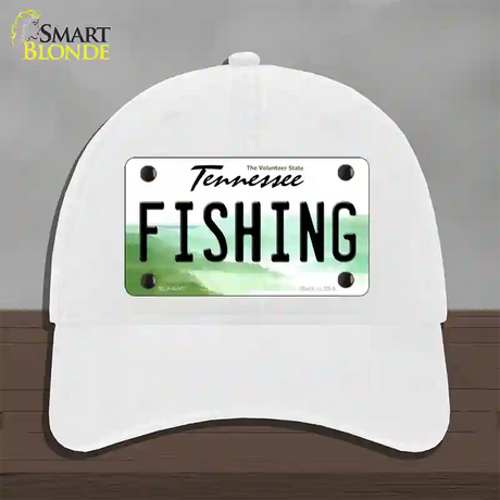 Fishing Tennessee Novelty License Plate Hat Unconstructed Cotton / White