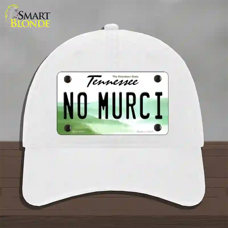 No Murci Tennessee Novelty License Plate Hat Unconstructed Cotton / White