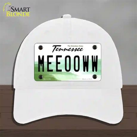 Meeooww Tennessee Novelty License Plate Hat Unconstructed Cotton / White