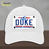 Duke North Carolina Novelty License Plate Hat Unconstructed Cotton / White