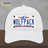 Wolfpack North Carolina Novelty License Plate Hat Unconstructed Cotton / White