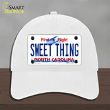 Sweet Thing North Carolina Novelty License Plate Hat Unconstructed Cotton / White