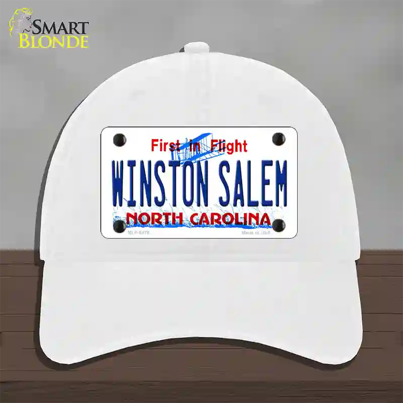 Winston Salem North Carolina Novelty License Plate Hat Unconstructed Cotton / White