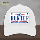 Hunter North Carolina Novelty License Plate Hat Unconstructed Cotton / White