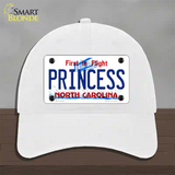 Princess North Carolina Novelty License Plate Hat Unconstructed Cotton / White