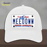 Meeooww North Carolina Novelty License Plate Hat Unconstructed Cotton / White