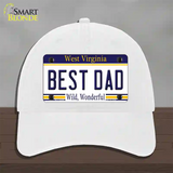 Best Dad West Virginia Novelty License Plate Hat Unconstructed Cotton / White