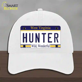 Hunter West Virginia Novelty License Plate Hat Unconstructed Cotton / White