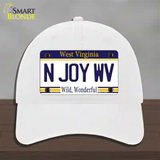 N Joy West Virginia Novelty License Plate Hat Unconstructed Cotton / White