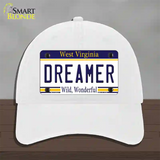 Dreamer West Virginia Novelty License Plate Hat Unconstructed Cotton / White