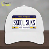 Skool Suks West Virginia Novelty License Plate Hat Unconstructed Cotton / White