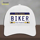 Biker West Virginia Novelty License Plate Hat Unconstructed Cotton / White