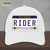 Rider West Virginia Novelty License Plate Hat Unconstructed Cotton / White