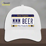 MMM Beer West Virginia Novelty License Plate Hat Tag Unconstructed Cotton / White