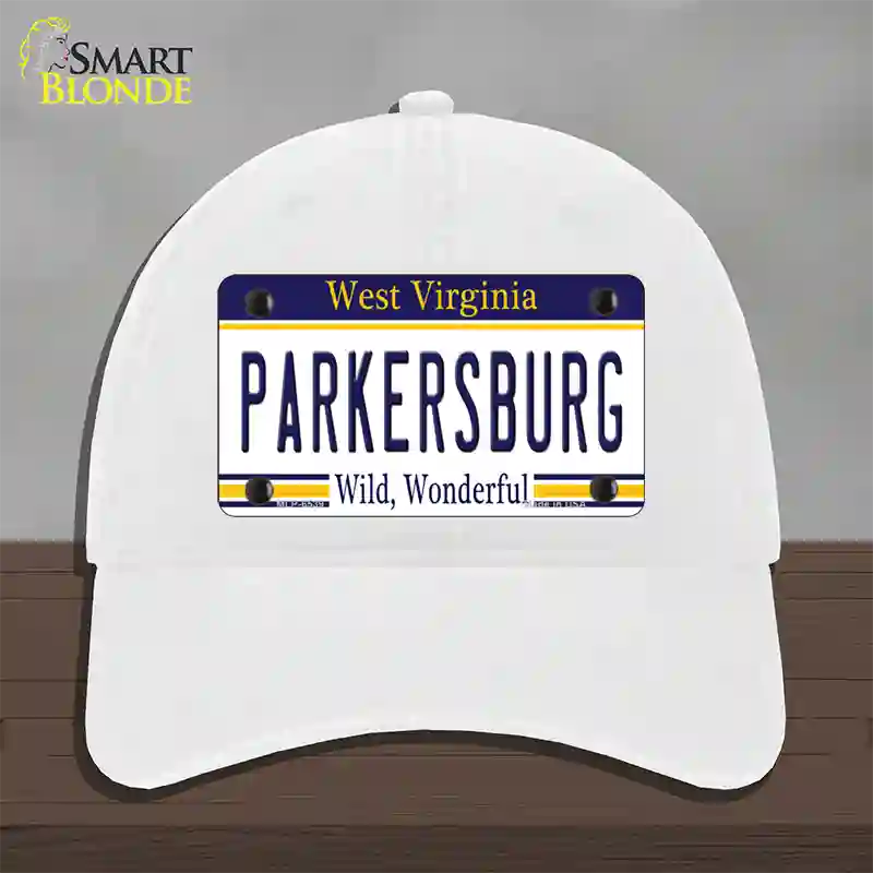 Parkersburg West Virginia Novelty License Plate Hat Unconstructed Cotton / White