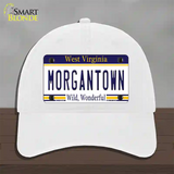 Morgantown West Virginia Novelty License Plate Hat Unconstructed Cotton / White