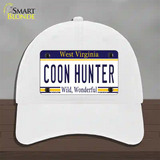 Coon Hunter West Virginia Novelty License Plate Hat Unconstructed Cotton / White