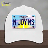 N Joy Mississippi Novelty License Plate Hat Unconstructed Cotton / White