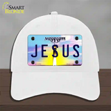 Jesus Mississippi Novelty License Plate Hat Unconstructed Cotton / White