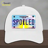 Spoiled Mississippi Novelty License Plate Hat Unconstructed Cotton / White