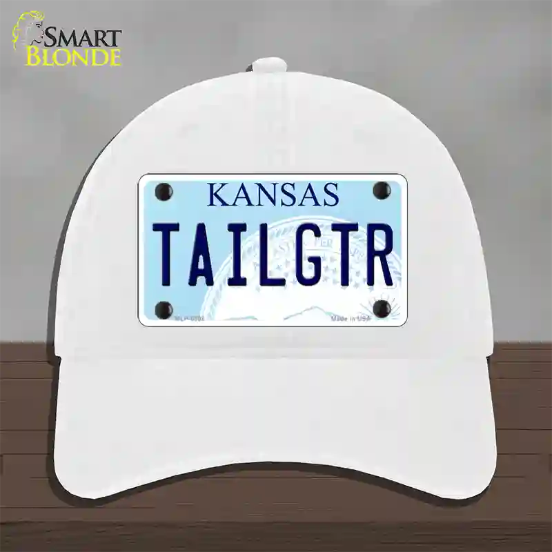 Tailgtr Kansas Novelty License Plate Hat Unconstructed Cotton / White