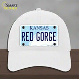 Red Gorge Kansas Novelty License Plate Hat Unconstructed Cotton / White