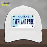 Overland Park Kansas Novelty License Plate Hat Unconstructed Cotton / White