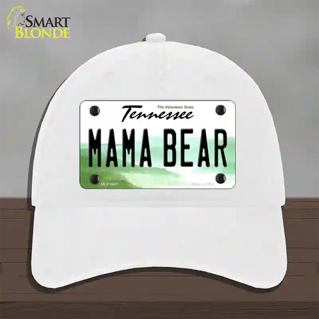 Mama Bear Tennessee Novelty License Plate Hat Unconstructed Cotton / White