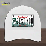 Best Mom Louisiana Novelty License Plate Hat Unconstructed Cotton / White