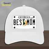 Best Mom Georgia Novelty License Plate Hat Unconstructed Cotton / White