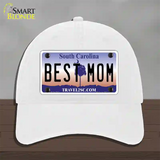 Best Mom South Carolina Novelty License Plate Hat Unconstructed Cotton / White