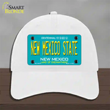 New Mexico State Teal Novelty License Plate Hat Unconstructed Cotton / White