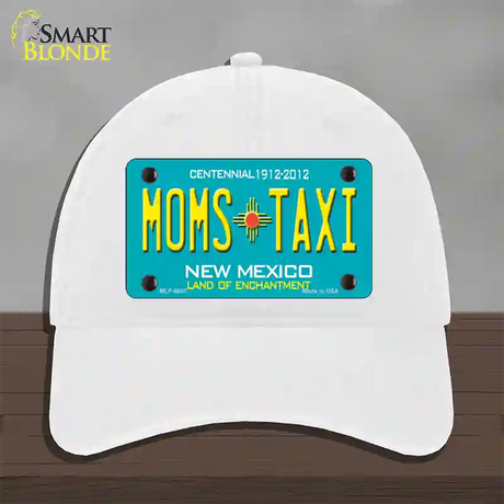 Moms Taxi New Mexico Novelty License Plate Hat Unconstructed Cotton / White