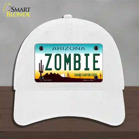 Zombie Arizona Novelty License Plate Hat Unconstructed Cotton / White