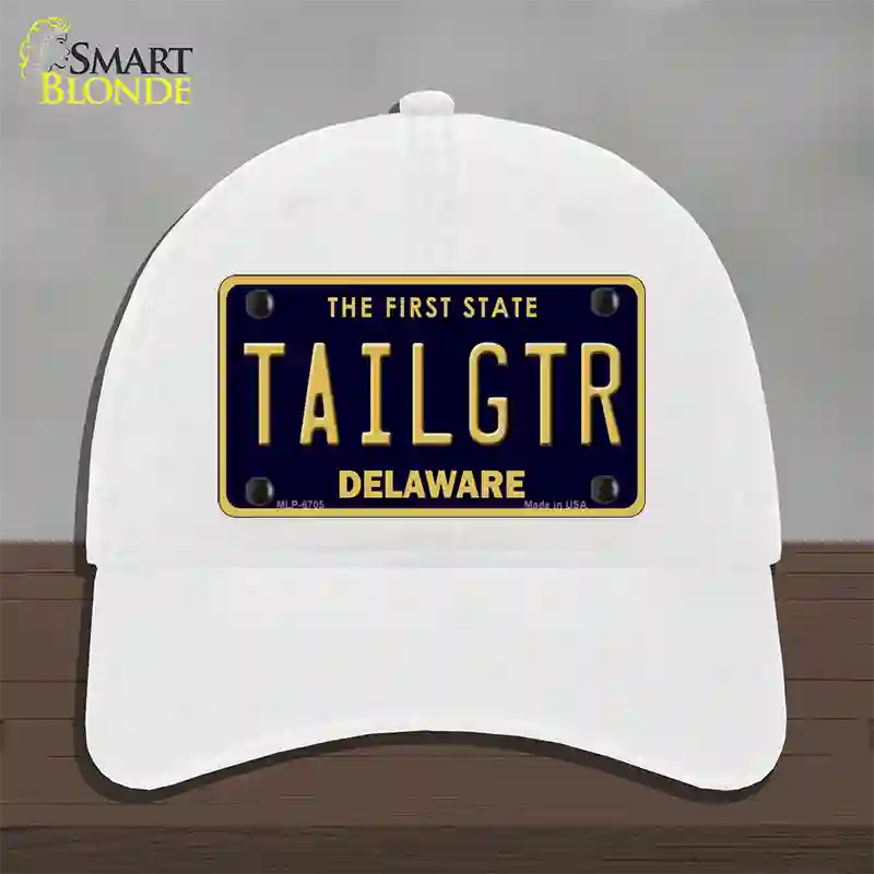 Tailgtr Delaware Novelty License Plate Hat Unconstructed Cotton / White