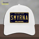 Smyrna Delaware Novelty License Plate Hat Unconstructed Cotton / White