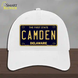 Camden Delaware Novelty License Plate Hat Unconstructed Cotton / White