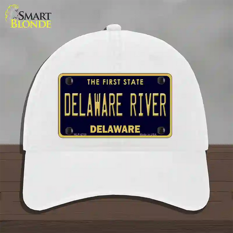 Delaware River Delaware Novelty License Plate Hat Unconstructed Cotton / White